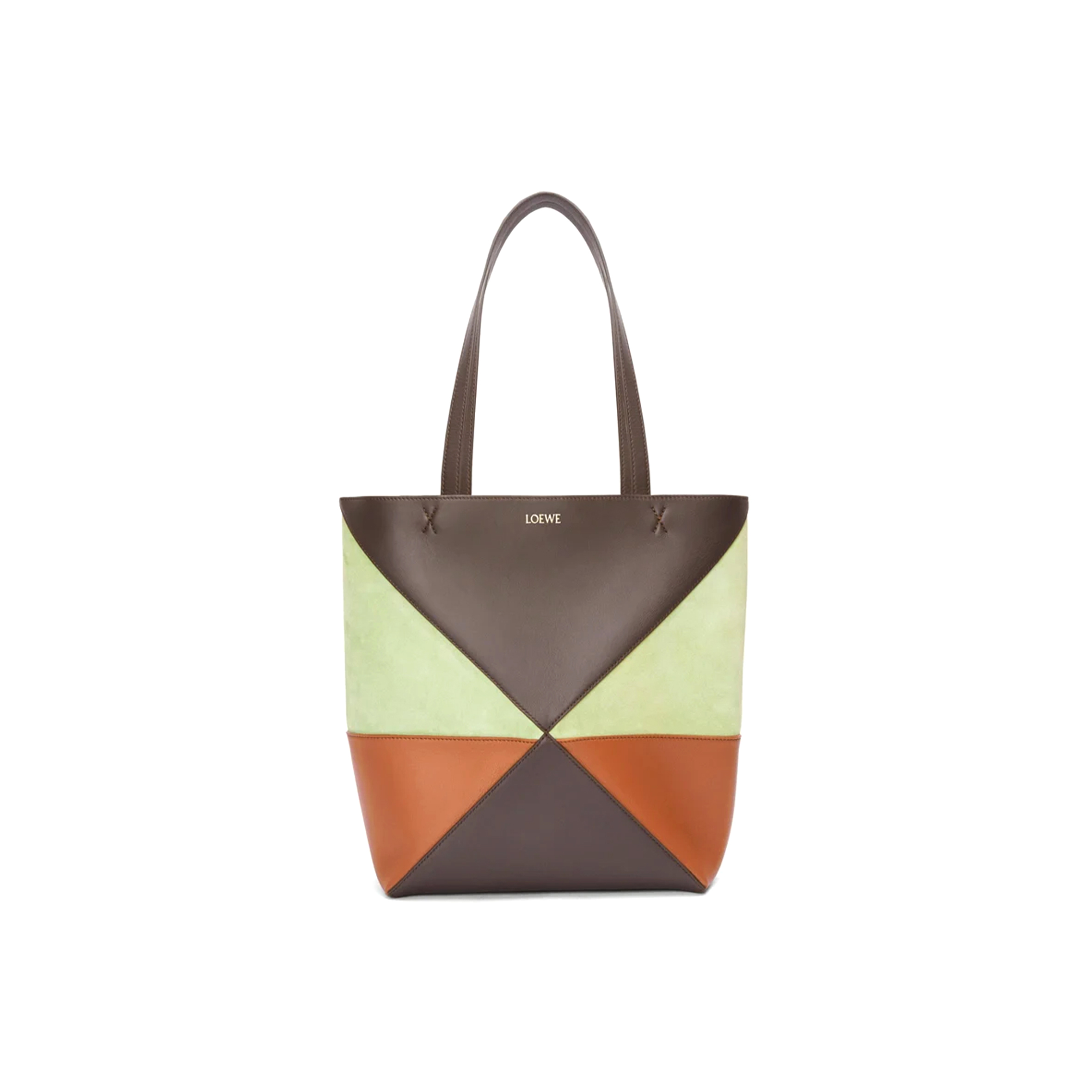 LOEWE MEDIUM PUZZLE FOLD TOTE IN CALFSKIN AND SUEDE A779G50X73 (25.5*31.5*14.5cm)